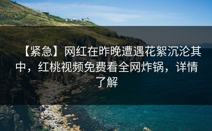 【紧急】网红在昨晚遭遇花絮沉沦其中,红桃视频免费看全网炸锅,详情了解
