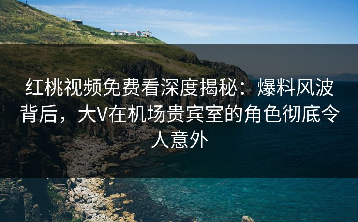 红桃视频免费看深度揭秘：爆料风波背后，大V在机场贵宾室的角色彻底令人意外